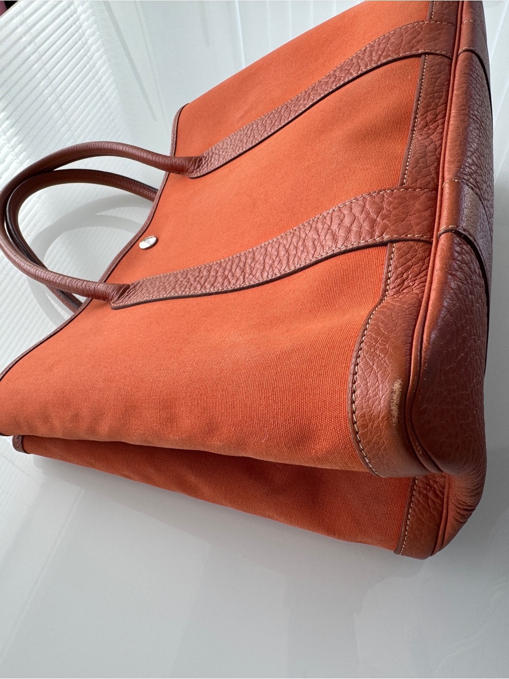 Hermès Garden Party 36 (MM) in Classic Hermes Orange Canvas & Leather - Picture 6 of 15